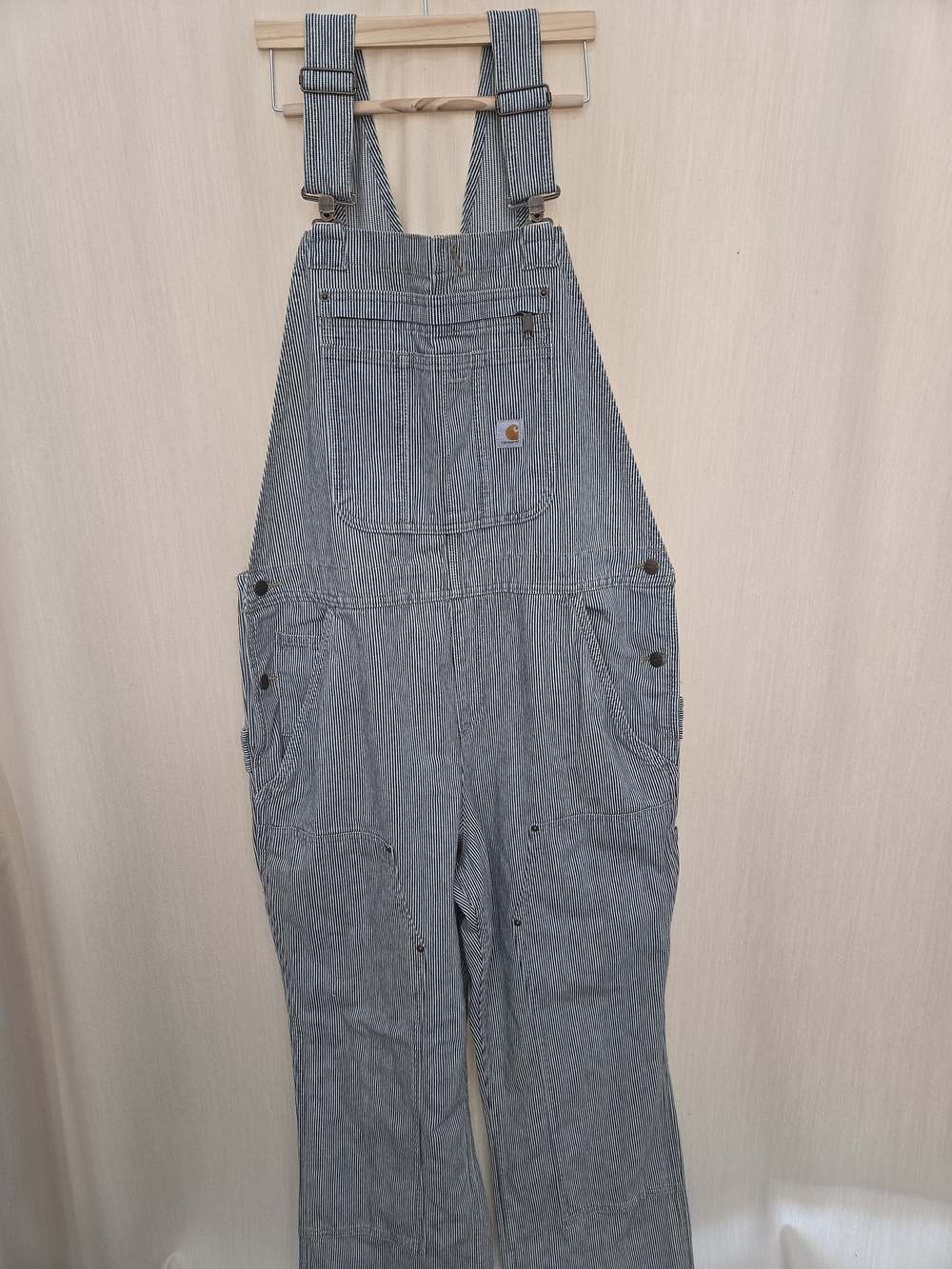 Carhartt Women’s Blue Pinstripe Carpenter Overalls